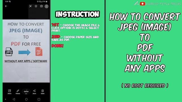 How to Convert Jpeg to PDF in your mobile phones without any apps for free смотреть онлайн