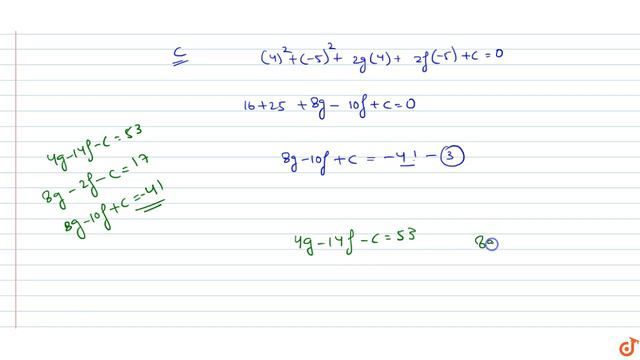 Find the equation of the circle passing through the points A(-2, 7), B (-4, 1) and C(4, -5 ) смотреть онлайн