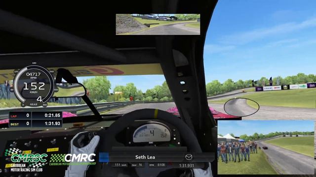 Caribbean Motor Racing Sim Club Mazda RX7 @ Dover Raceway Hotlap with Commentary!