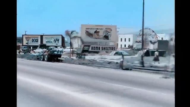 California 1950s, Driving Wilshire Blvd In Color [60fps, Remastered] W Added Sound