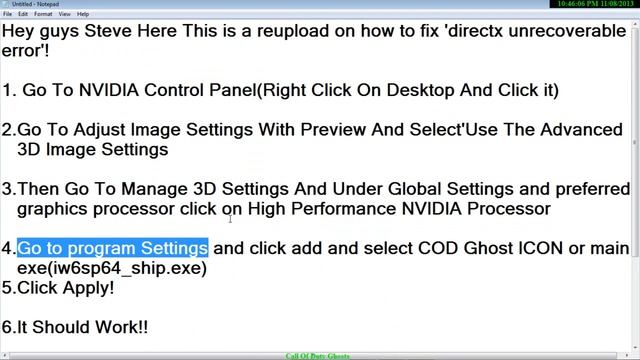 How To Fix Call Of Duty Ghosts '"Directx Encountered an Unrecoverable error" Reupload смотреть онлайн
