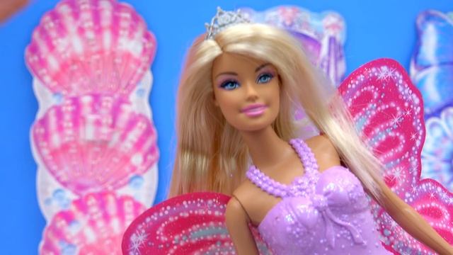 Disney Frozen Queen Elsa + Princess Anna Mermaid Fairy Princess Dress UP with Barbie Doll смотреть онлайн