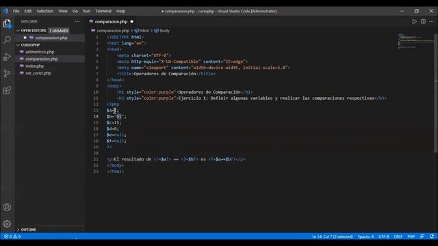 PHP 8.0 - Día 02: Operadores de Comparación смотреть онлайн