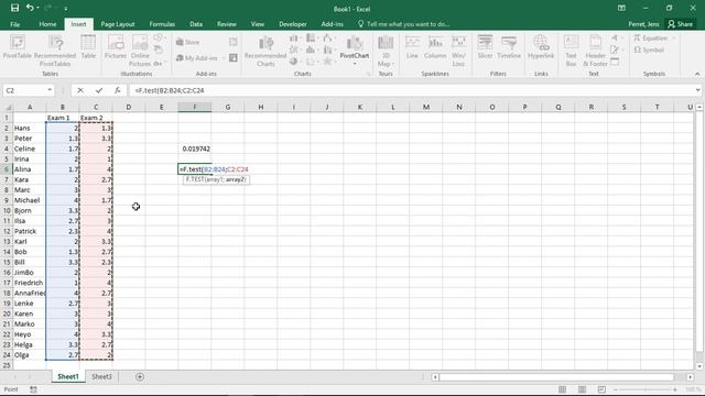 Excel - F-Distribution and F-Test смотреть онлайн