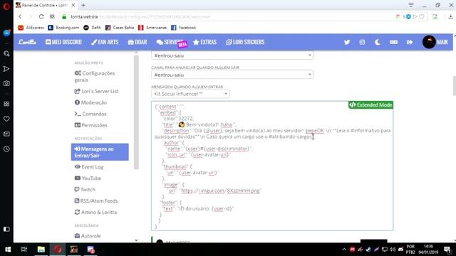 Tutorial Discord - Como personalizar a entrada do seu server com imagem usando a Loritta смотреть онлайн