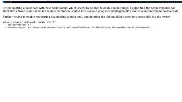 How to enable Stackdriver Monitoring and Stackdriver trace on existing GKE cluster? смотреть онлайн