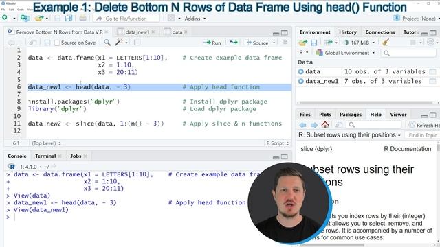 Remove Last N Rows from Data Frame in R (Example) | Delete Bottom | head, slice & n of dplyr Packag смотреть онлайн