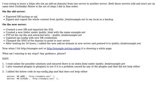 Wordpress: White screen after moving site to new server смотреть онлайн
