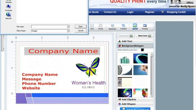 UK Biz Printing DEMO online design and print business cards смотреть онлайн