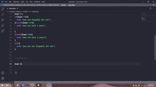 #15 How to use if elseif and nested if - else in PHP смотреть онлайн