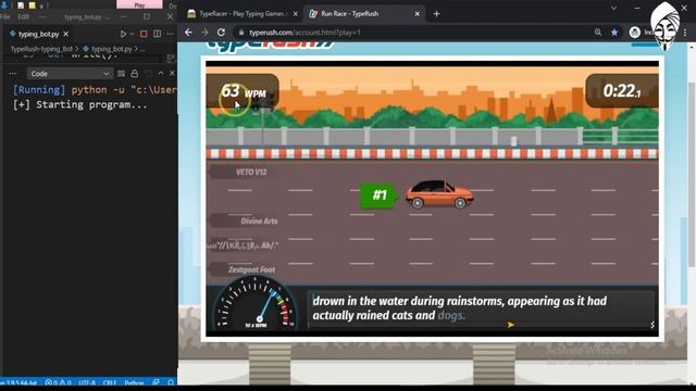 This is how python programmer win typing race - Typing python bot смотреть онлайн