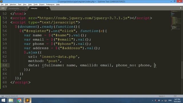 Insert Data using AJAX in PHP & MySQL || Insert into Database using Jquery AJAX with Source Code смотреть онлайн