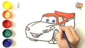 Раскраска для детей Молния Маккуин / Мультик раскраска Молния Маккуин для детей / РАСКРАСКИ МАЛЫШАМ