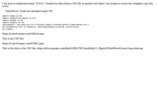 seaborn stripplot ValueError: Could not interpret input 'OS' смотреть онлайн