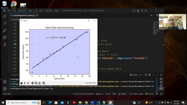 Python XY-Scatter Plot with Linear Regression: Demos the numpy, matplotlib, and csv modules смотреть онлайн