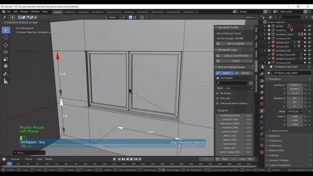 How to make 3d floor plan in Blender | beginners guide (Part 1) смотреть онлайн