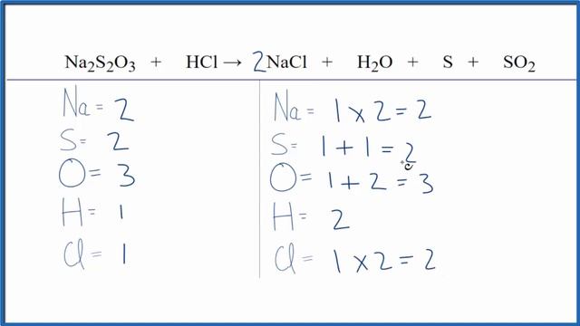 How to Balance Na2S2O3 + HCl = NaCl + H2O + S + SO2 смотреть онлайн