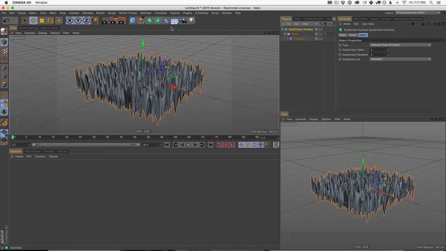 Cinema 4D Tutorial - Displacer Deformer And Sub Poly Displacement