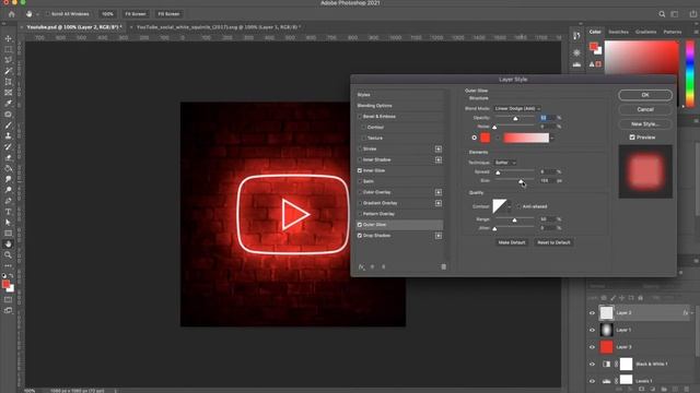 Youtube Logo in Synthwave Neon style | Speed Art (Photoshop) | Retro Wave 80's смотреть онлайн