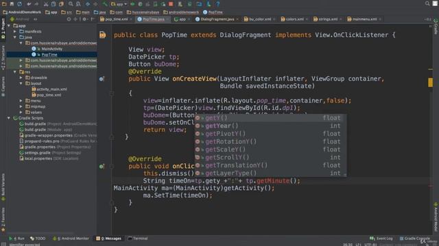 DialogFragment and DatePicker | Part 43 | The Complete Android App Development смотреть онлайн