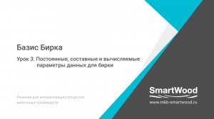 Урок 3. Постоянные, составные и вычисляемые параметры данных Базис Бирки.
