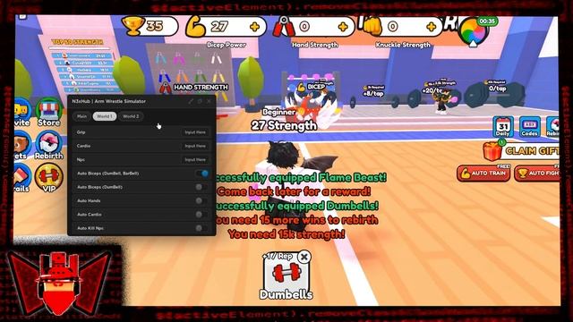 Roblox Arm Wrestle Sim. Script Hack - AUTOFARM Everything + FREE Codes + MOBILE *PASTEBIN 2023* смотреть онлайн