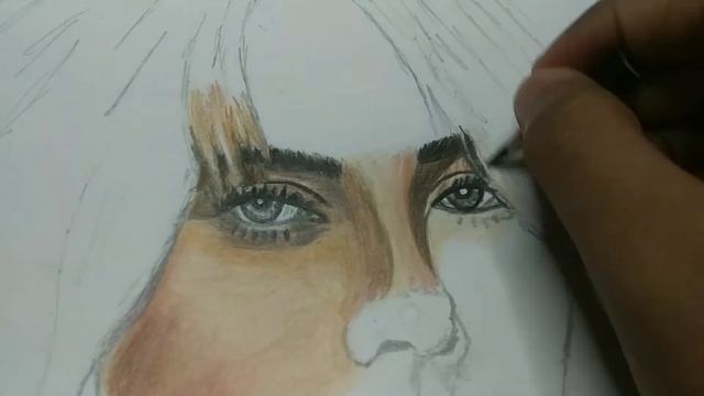 Sketch of Billie Eilish Colour pencils | 20+hours Drawing | #Billieeilish смотреть онлайн