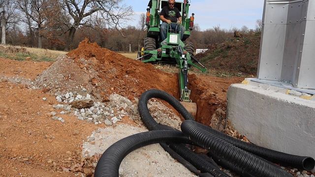 Digging Drain Lines Around The New Equipment Building