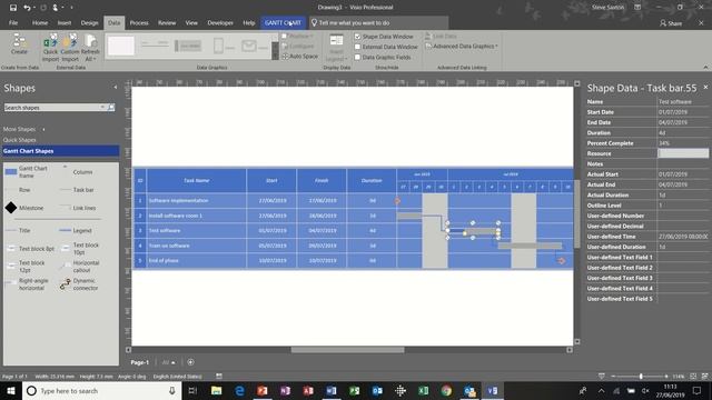 Microsoft Visio Gantt charts and importing data from Microsoft Project смотреть онлайн