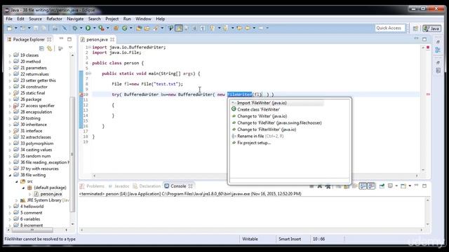 Java SE Basic - How to write text in a file смотреть онлайн