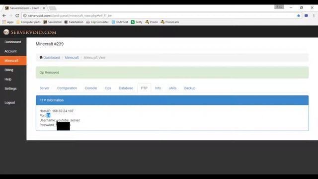ServerVoid Ops/Database/FTP/Info/JARs/Backup Tab Tutorial смотреть онлайн
