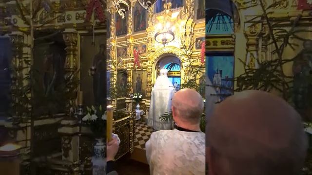 Малый вход. Рождество 2022г. Храм Вознесения с. Рахманово смотреть онлайн