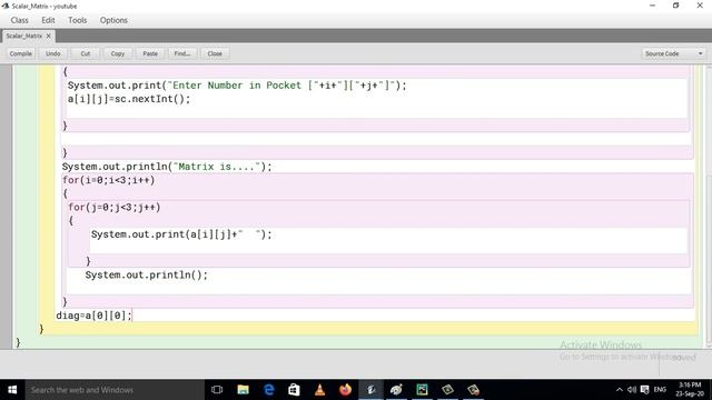Java Program To Check For Scalar Matrix (Hindi) смотреть онлайн