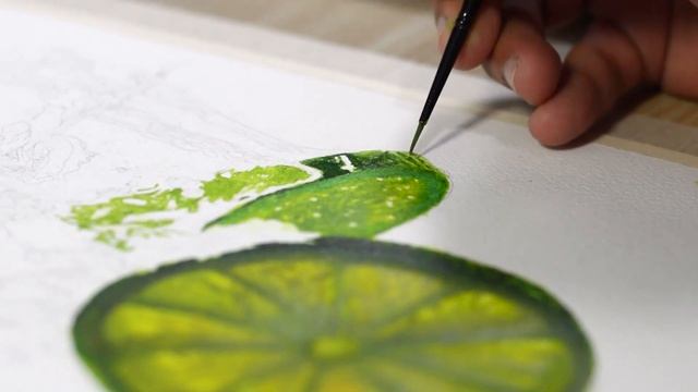 Lemon Splash in Watercolor Painting смотреть онлайн
