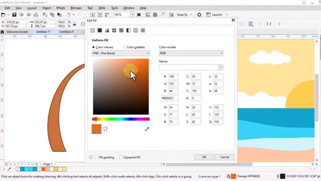Cara membuat Vector Gambar pemandangan Pantai Mudah - CorelDraw #pngtree смотреть онлайн