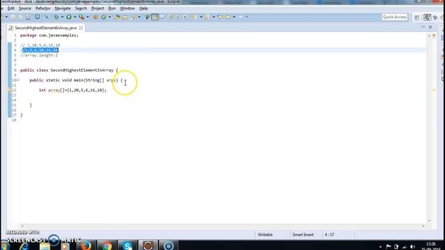 write a java program to find second largest element in the array in the java смотреть онлайн