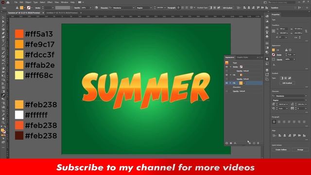 Adobe Illustrator | Create 100% Editable 3d Text Effect | Summer Holiday смотреть онлайн