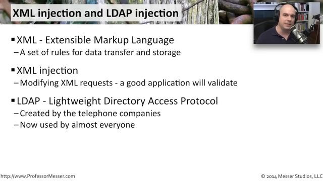 SQL Injection, XML Injection, and LDAP Injection - CompTIA Security+ SY0-401: 3.5 смотреть онлайн