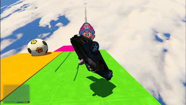 Crazy Gta 5 Mega Ramp Race - Jump Your Way To Victory | gta v challenge stunt Mega ramp смотреть онлайн