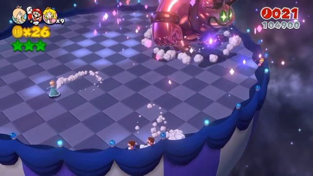 Super Mario 3D World Gold Stars Walkthrough 3 player co-op pt 17 смотреть онлайн