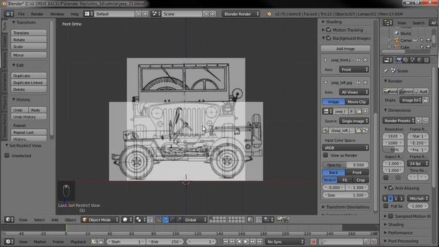 Willys Jeep - Blender Tutorial Series - Part 1 - Setting up guides смотреть онлайн