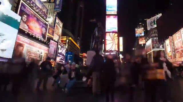 Прощадь, люди "Фоновое видео Timelapse New York City USA Таймлапс" смотреть онлайн