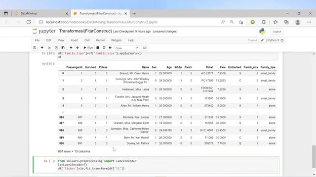 TRANSFORMASI DATA DENGAN PYTHON (cut, qcut, groupby, LabelEncoder, OneHotEncoder, OrdinalEncoder) смотреть онлайн