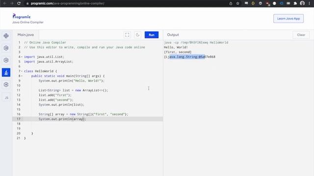 How to print an ARRAY In Java смотреть онлайн