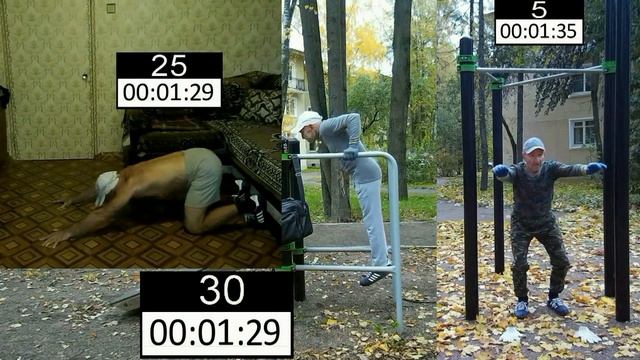 Комплекс 22х3, 55 отжиманий на брусьях. Отжимания Тайсона смотреть онлайн
