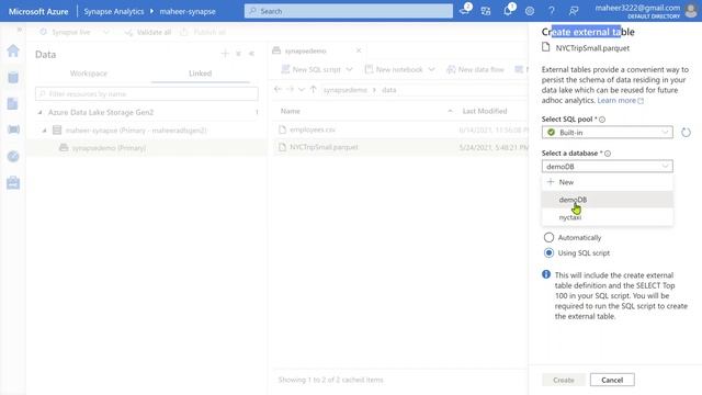 19. Create and query external tables from a file in ADLS in Azure Synapse Analytics смотреть онлайн
