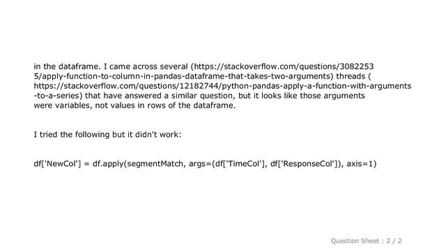 Pandas : python pandas- apply function with two arguments to columns смотреть онлайн