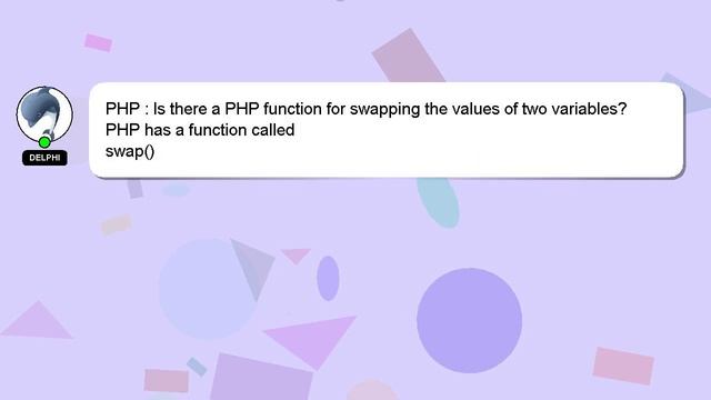PHP : Is there a PHP function for swapping the values of two variables? смотреть онлайн