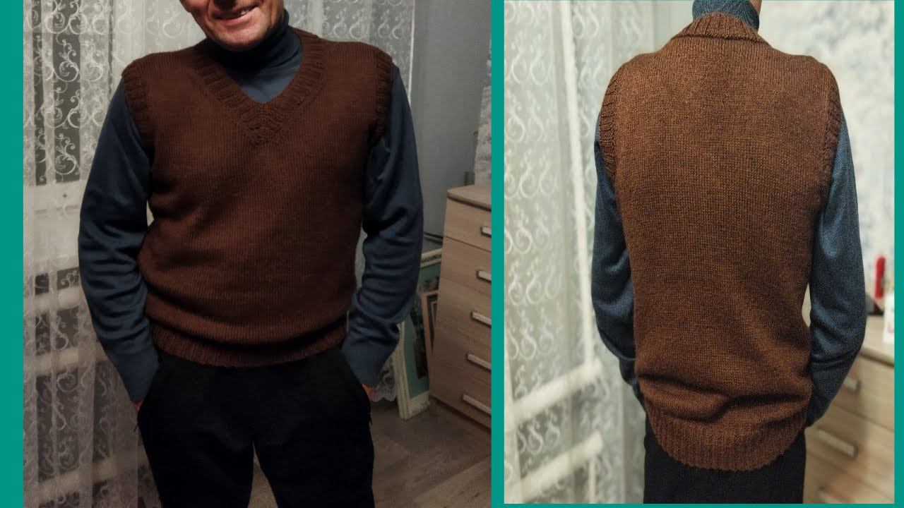 МУЖСКОЙ ЖИЛЕТ МК.СВЯЖЕТ ДАЖЕ НАЧИНАЮЩИЙ. смотреть онлайн