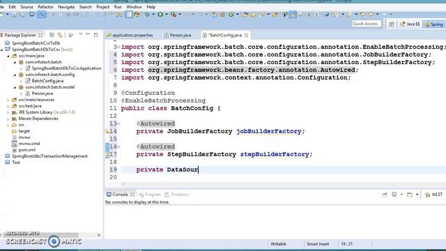 101.Spring Boot Batch MySQL Database to CSV file_PART1 смотреть онлайн